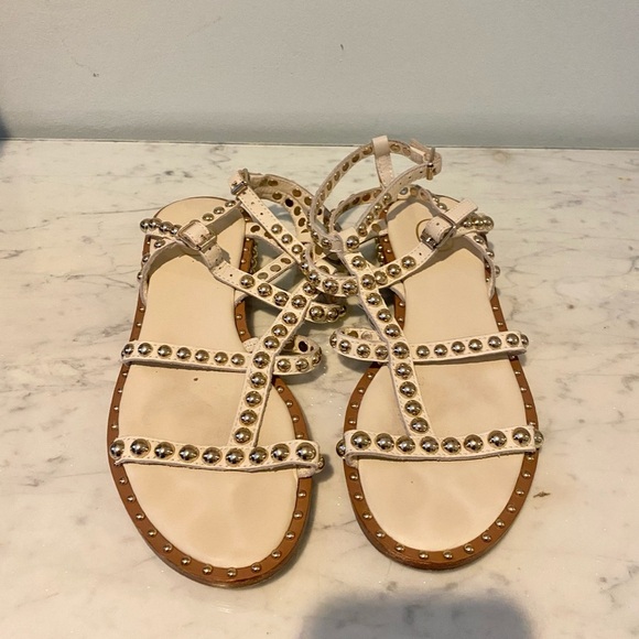 ASH White Strappy Studded Gladiator Sandals Size 6 VGUC - Picture 2 of 5